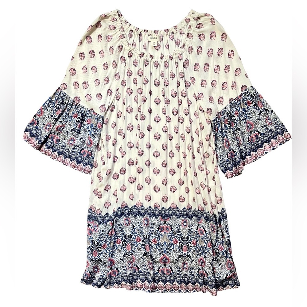 Style & Co Simply Femme Boho Paisley Bell Sleeve Dress XL NWT